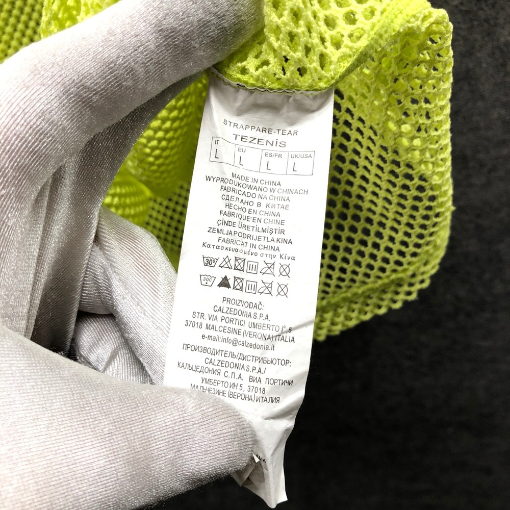 Tezenis Neon Yellow Fishnet Mesh Racerback Tank Top Womens L Rave Festival Y2K - Picture 8 of 8